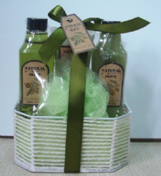 olive paper basket bath set