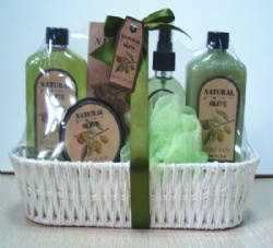 olive paper basket bath set